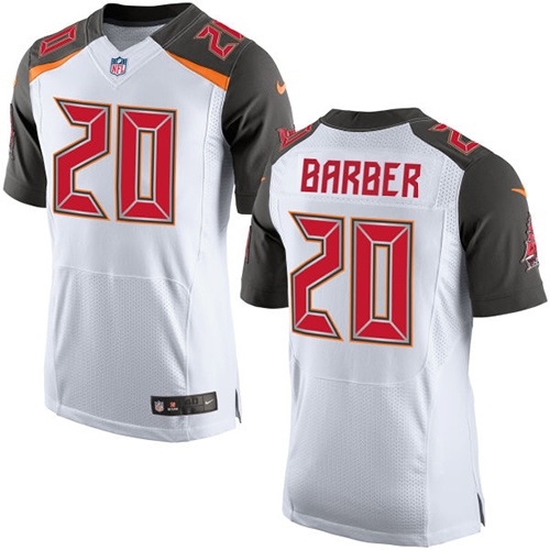 Men's Elite Ronde Barber Nike Jersey White Road - #20 NFL Tampa Bay Buccaneers